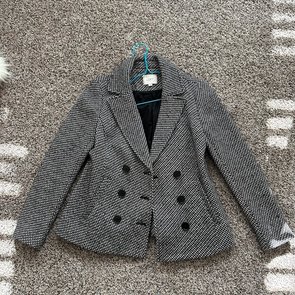 LOFT herringbone peacoat - S - Picture 1 of 3